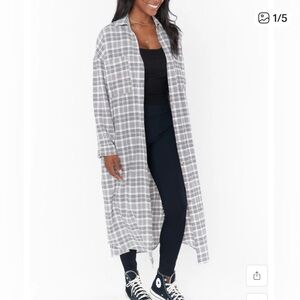 Mumu Plaid Longline Cardigan. NWT. XS.